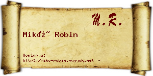 Mikó Robin névjegykártya
